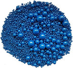 Edible Royal Blue Sugar Pearls Candy Sprinkles 120G/ 4.23Ounce Baking Cake Sprinkles Cupcake and Cake Topper Cookie Decorations Wedding Party Valentines Halloween Christmas Supplies