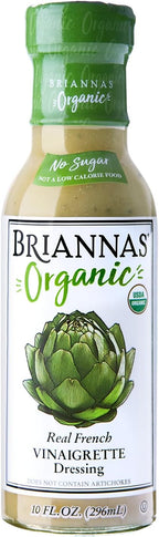 BRIANNAS - Organic Real French Vinaigrette Dressing - Certified Kosher & Organic Salad Dressing made with Premium Ingredients - Sugar-Free Dressing - 10 oz. Bottle