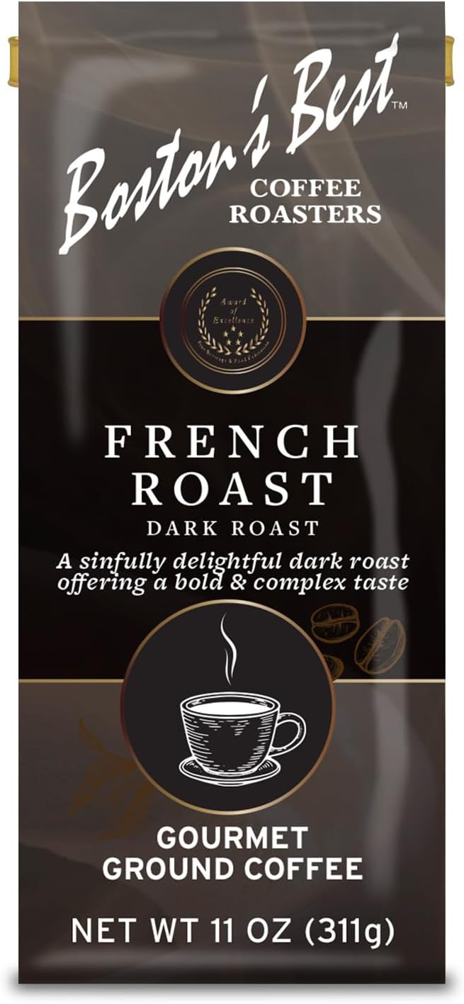 Boston’s Best Coffee - Rich & Bold French Roast Gourmet Delicious Dark Roast Premium Ground Coffee, 11 oz. / 311 g Bag