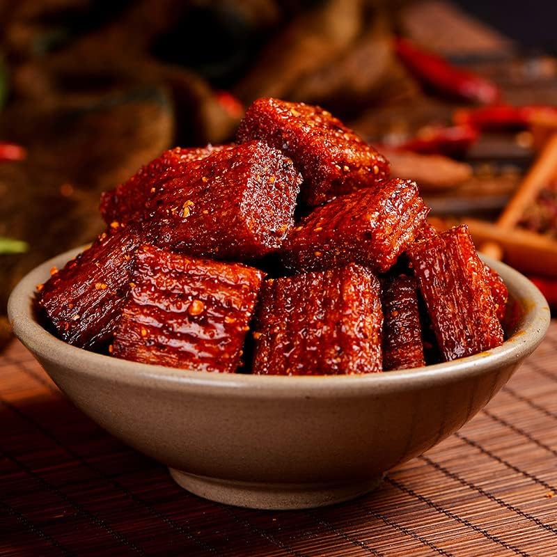 Spicy Noodle Web Celebrity latiao Snacks ,Big Spicy Piece Nostalgia Spicy，Convenient Fast Food，Gluten, Casual Snacks，Handmade Spicy Strips ，Chinese snacks (Spicy Cubes,1 bag)
