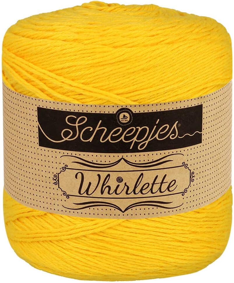 Scheepjes Whirlette Yarn, 1 Ball (100 g) – Shade 858 Banana, Cotton and Acrylic Blend