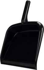 SPARTA Large Handheld Dustpan with Hanging Hole, Heavy-Duty Plastic Dustpan with Wide Lip for Countertops and Surfaces, Plastic, 10 Inches, Black