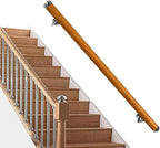 Handrail Wooden Stair Banister Handrail - 1Ft-20Ft Complete Kit, Corridor Non-Slip Stair Railings Support Rod, Loft Villa Indoor and Outdoor Wall Stair Grab Bar Kit/12Ft