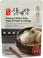 Korean Food Korean-Style Ginseng Chicken Soup (Samgyetang), Whole Chicken with Rice, Ginseng & Jujube – Ready-to-Eat Meal (28.2 oz / 800g)