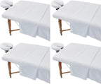 4 Sets Extra Thick Massage Table Sheets Sets Soft Premium Microfiber 3 Piece Set Massage Sheet Set for Salon Spa Bed Include Fitted Covers Flat Sheets Face Cradle Cover