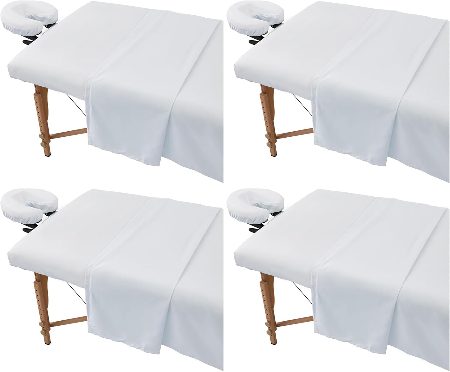 4 Sets Extra Thick Massage Table Sheets Sets Soft Premium Microfiber 3 Piece Set Massage Sheet Set for Salon Spa Bed Include Fitted Covers Flat Sheets Face Cradle Cover