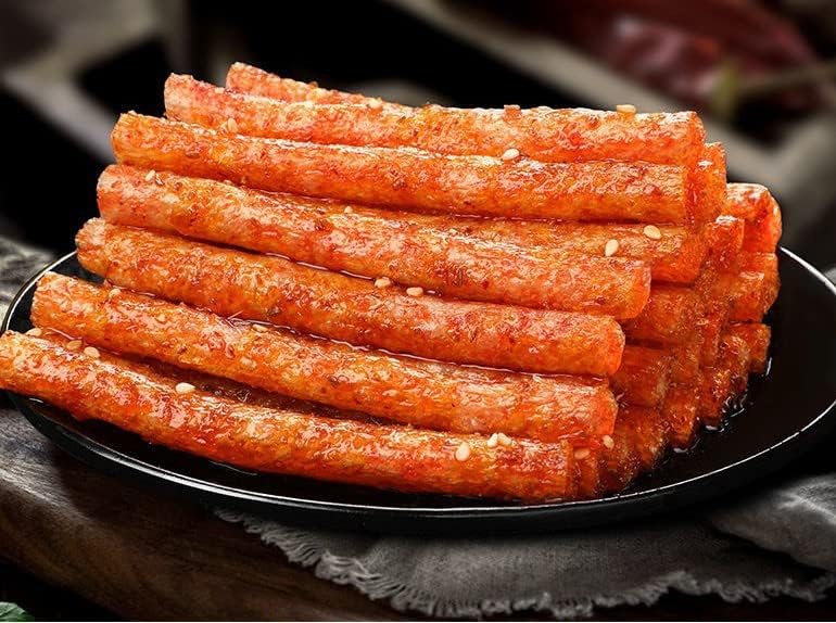 Spicy Noodle Web Celebrity latiao Snacks ,Big Spicy Piece Nostalgia Spicy，Convenient Fast Food，Gluten, Casual Snacks，Handmade Spicy Strips ,Spicy French fries (Long Spicy Stick,1 bag)