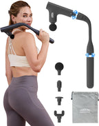3-in-1 Detachable Massage Gun Deep Tissue, Ergonomic Extension Handle Back Massager for Pain Relief, Portable Percussion Muscle Massager for Shoulder, Thigh, Waist & Neck, FSA-HSA Eligible