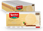 Loacker Tortina White - Individually Wrapped Premium White Chocolate Enrobed Crispy Wafer Tartlets with Hazelnut Cream Filling - Pack of 12