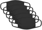Fruit Of The Loom Unisex Reusable Cotton Face Cover - 5 Pack, Black (Black)
