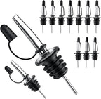 Pafusen 12 Pack Liquor Pour Spout With Dust Caps - Bottle Pourers for Alcohol, Olive Oil - Speed Pourers, Bar Bartender Accessories