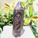 AtkitS Natural Garnet Crystal Obelisk Quartz Crystal Wand Point Healing Stones Tower Natural Quartz Crystals (Size : 100-200g)