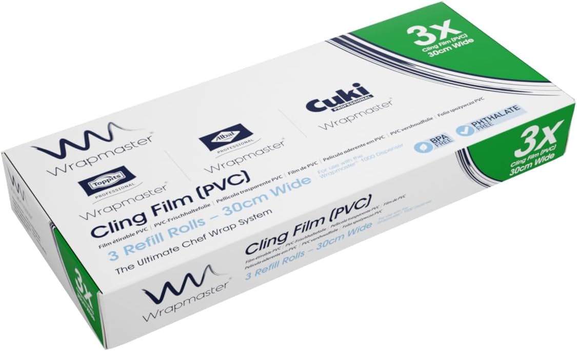Wrapmaster 1000 clingfilm refills x 3 rolls 100m each by Wrapmaster