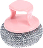 Wire Ball Brush with Handle Pan Cleaning Brush Dish Handle Washing Brush