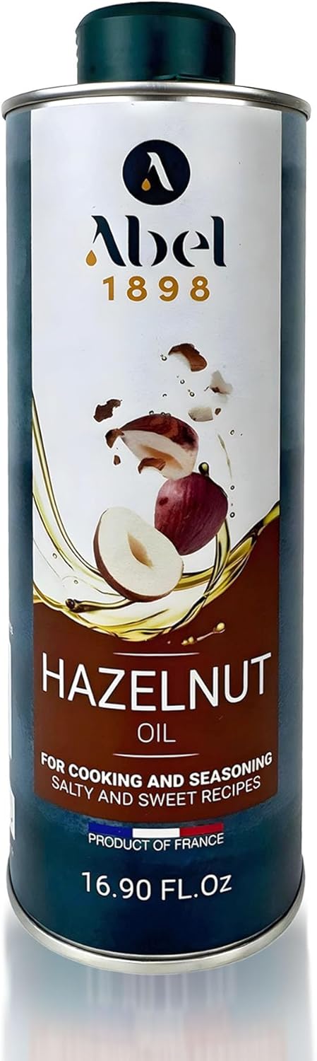 French Hazelnut Oil – 100% Pure & Cold-Pressed, Gourmet Nut Oil for Cooking, Baking & Dressings – Non-GMO, Gluten-Free, 16.90 Fl Oz