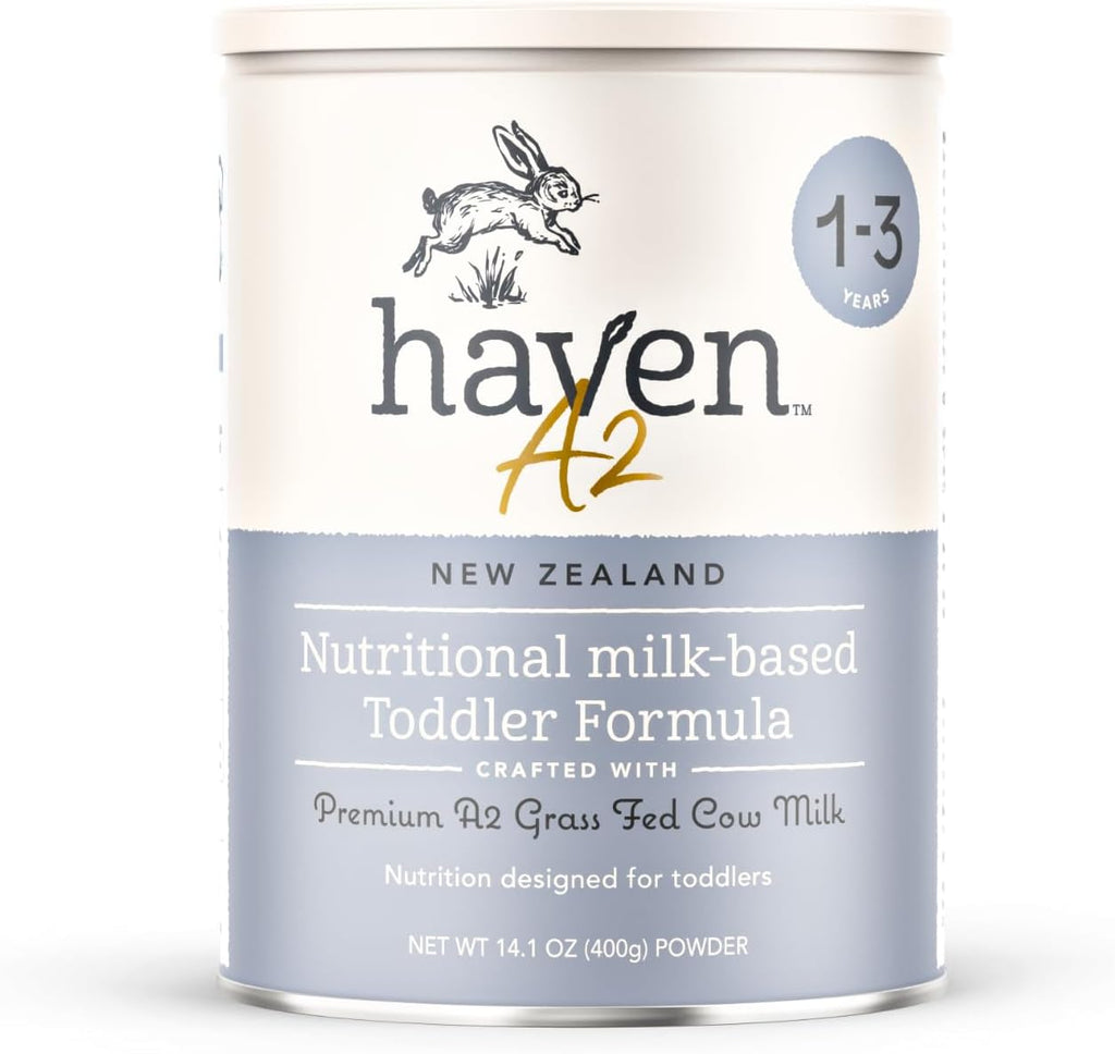 Haven A2 Cow Toddler Formula, Grass Fed Cow Milk Powder for Toddlers With Protein, Probiotics, Prebiotics, Lutein and Omega 3 Dha, Easy Digestion Formula, Non GMO, American Made, 14.1 Oz