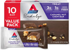 Atkins Endulge Caramel Nut Chew Bar, Low Sugar Snack, Dessert Bar, High Fiber Bar 1g Sugar, 10 Count