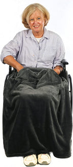 Granny Jo Products Lightweight Wheelchair Blanket - Charcoal Grey