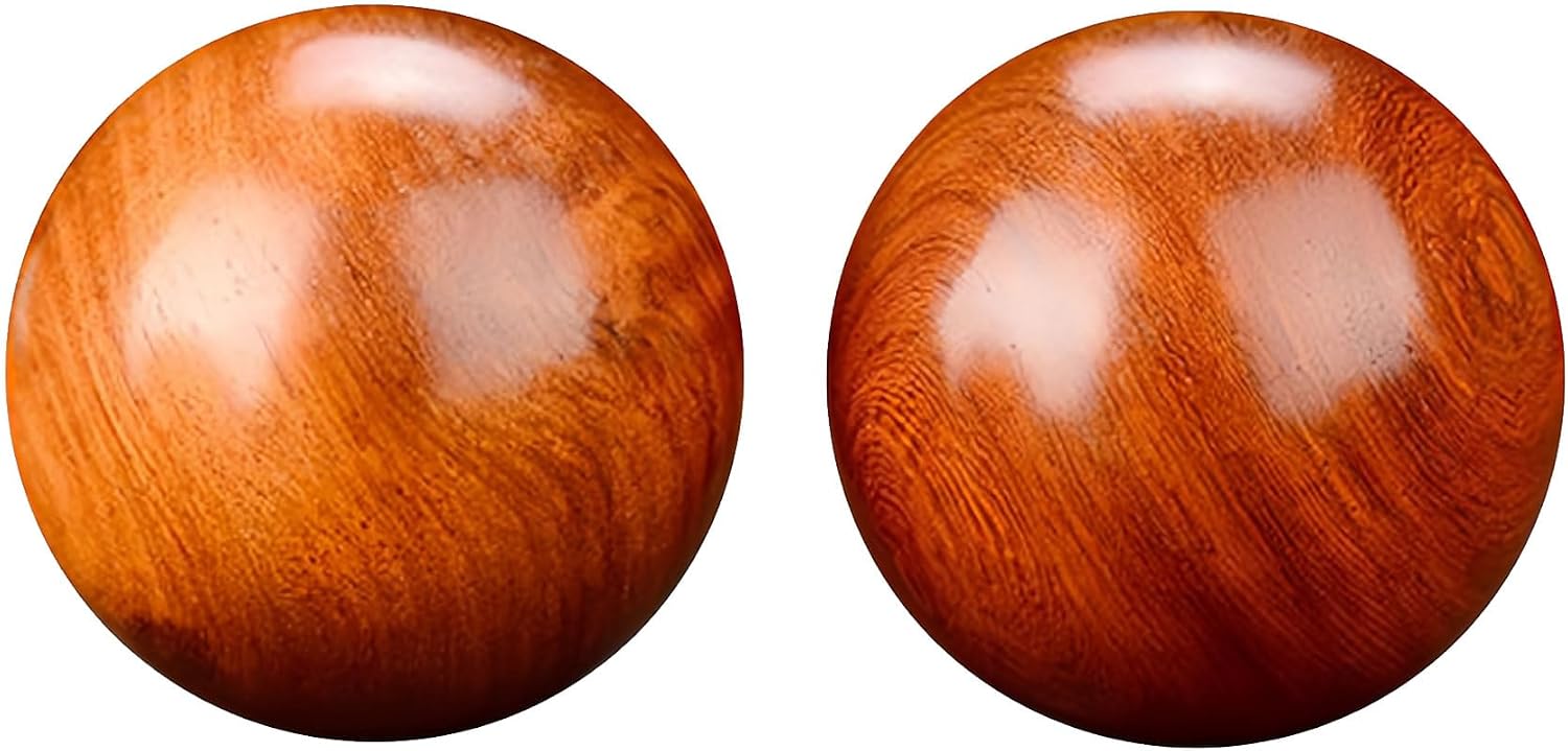 Wooden Baoding Balls Set of Two Hand Exercise Tool Made of Rosewood Handmade