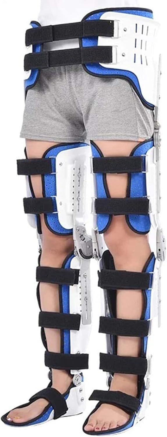 Hip Knee Ankle Foot Orthosis Braces with Walking Boots, Adjustable Full Leg Stabilizer Knee Orthosis Splint for Hip Fracture Rehabilitation Equipment Fixed Brace