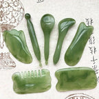 7pcs Gua Sha Massage Tool Set, Resin Guasha Tool for Face, Back & Neck, Relax Muscles & Release Stress - Mother's Day Gift, Green