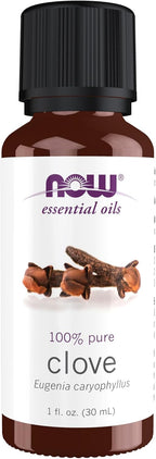 NOW Essential Oils, Clove Oil, Balancing Aromatherapy Scent, Steam Distilled, 100% Pure, Vegan, Child Resistant Cap, 1-Ounce