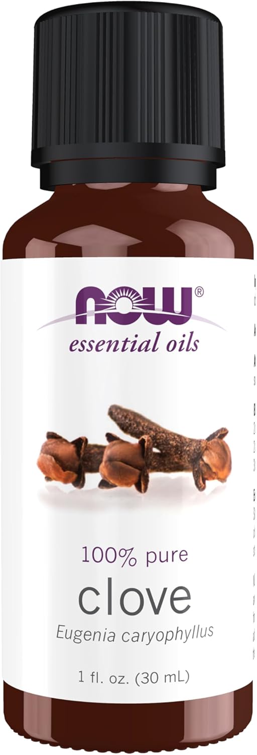 NOW Essential Oils, Clove Oil, Balancing Aromatherapy Scent, Steam Distilled, 100% Pure, Vegan, Child Resistant Cap, 1-Ounce