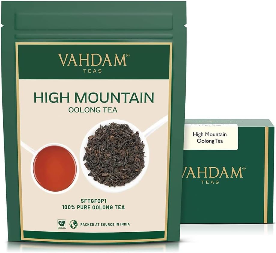 VAHDAM, High Mountain Oolong Tea Leaves From Himalayas (50+ Cups, 3.53oz) Strong & Robust Oolong Tea | High Elevation Grown | Vacuum Sealed | Brew Hot, Iced, Kombucha Tea | Loose Leaf Tea