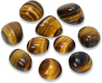 Tumbled Polished Natural Tiger's Eye Stones for Tumbling, Cabbing, Fountain Rocks, Decoration, Polishing, Wire Wrapping, Wicca & Reiki Healing Crystals(10 Pcs)