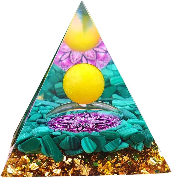 Turquoise Pyramid For Chakra Balancing Stone Pyramid Reiki Healing Crystal Positive Energy Meditation,Chakra Pyramid for Protection,Crystal Energy Pyramid(60mm)
