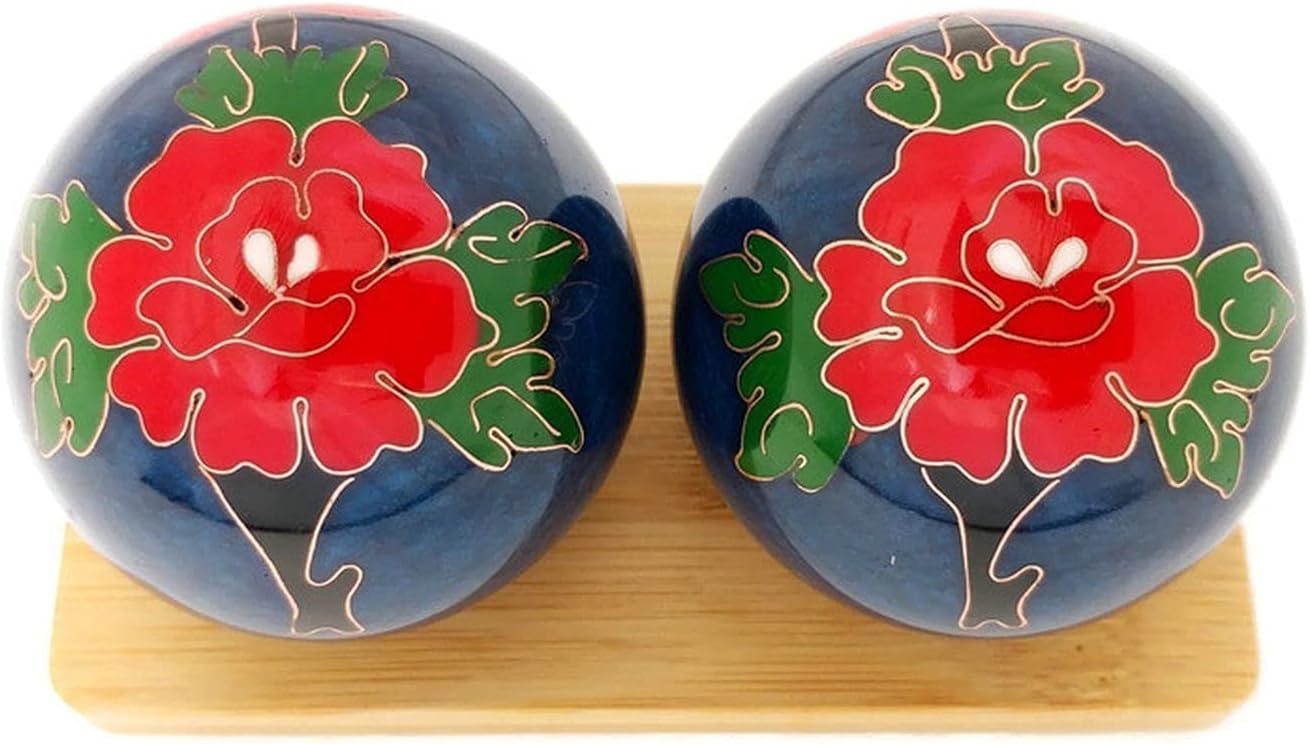 Top Chi Peony Baoding Balls with Bamboo Stand (Large 2 Inch)