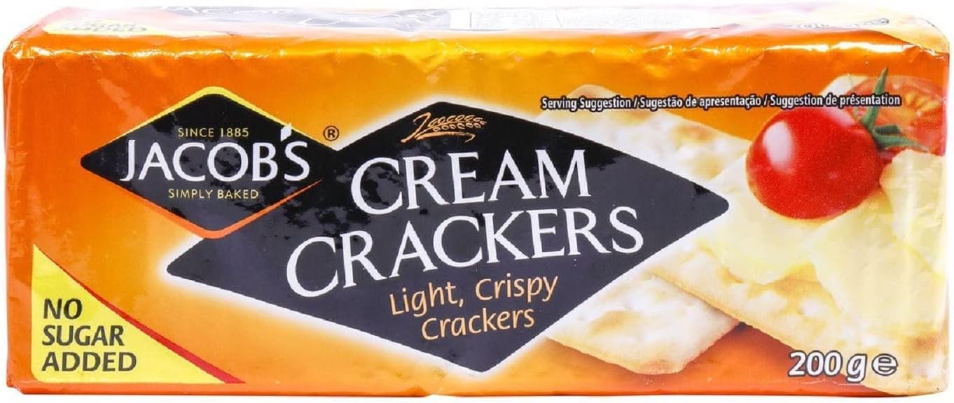 Jacob's Cream Crackers. 200g Pack (Pack of 6)