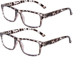 2 Pack Reading Glasses, Leopard Frames Blue Light Blocking Readers,Filter UV Ray/Glare Computer Reading Glasses, Lightweight Spring Hinges Eyeglasses for Women Men(2-pack Leopard,2.5)