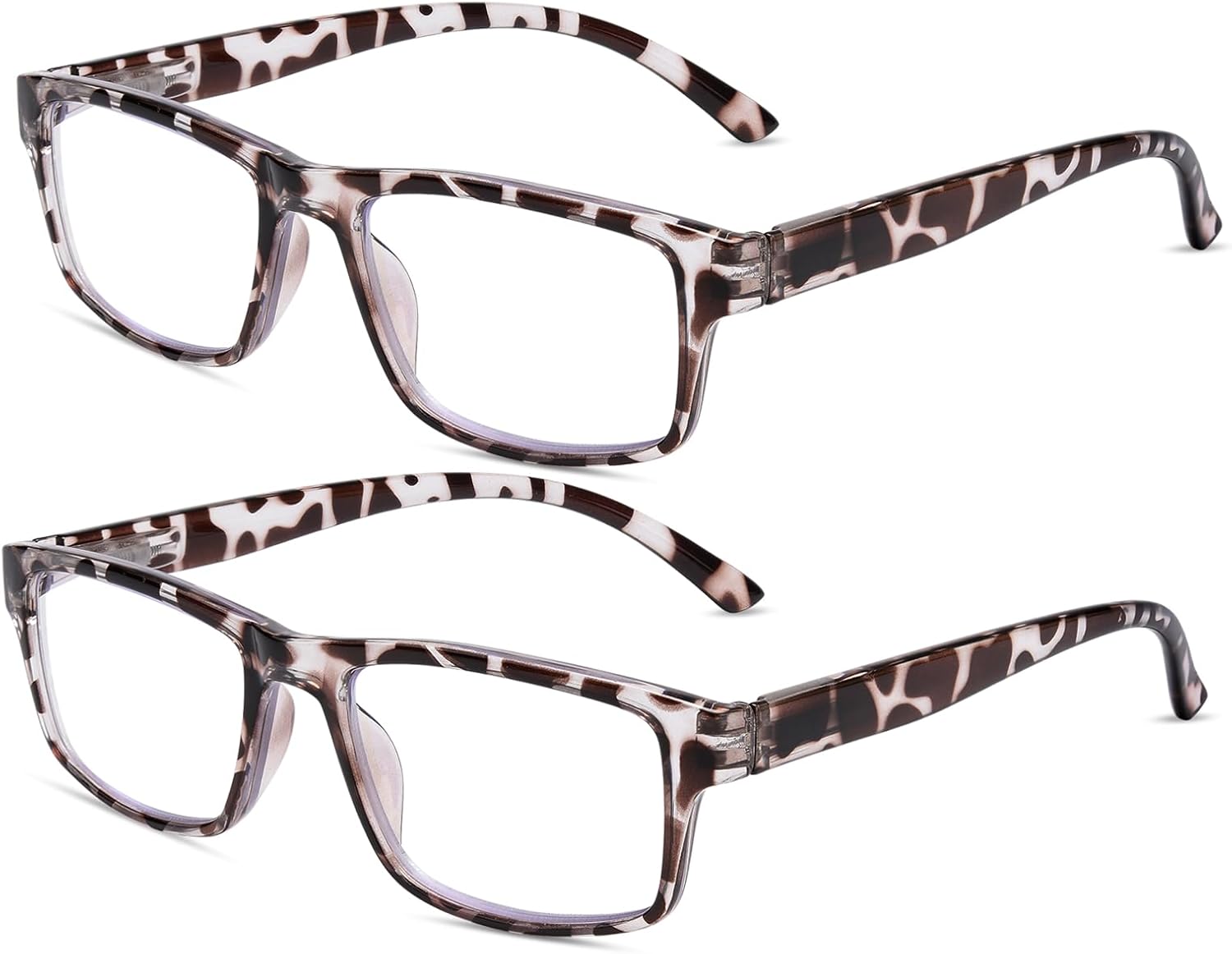 2 Pack Reading Glasses, Leopard Frames Blue Light Blocking Readers,Filter UV Ray/Glare Computer Reading Glasses, Lightweight Spring Hinges Eyeglasses for Women Men(2-pack Leopard,1.5)