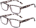 2 Pack Reading Glasses, Leopard Frames Blue Light Blocking Readers,Filter UV Ray/Glare Computer Reading Glasses, Lightweight Spring Hinges Eyeglasses for Women Men(2-pack Leopard,1.0)