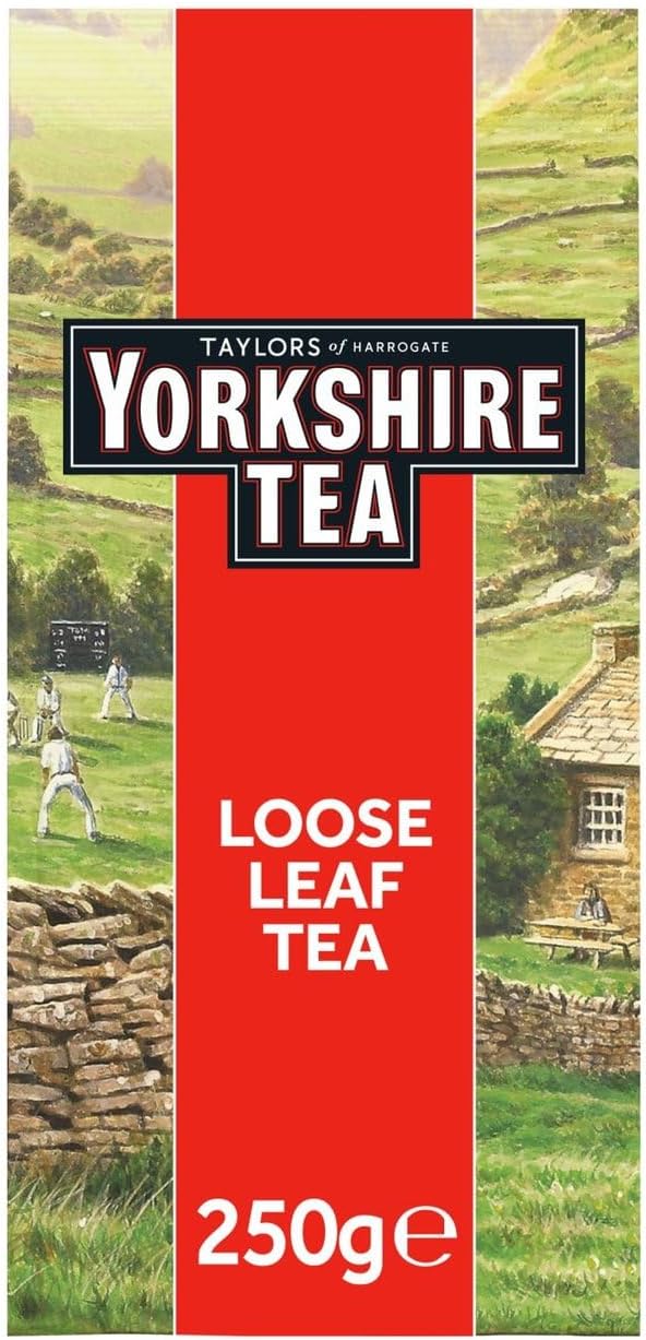 Yorkshire Tea, Red, Black Tea, Loose Leaf, 8.8 Ounces, Refreshing, Satisfying, and Strong, Classic British Breakfast Blend, Caffeinated, Enjoy Hot or Iced