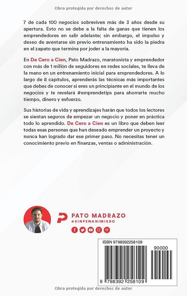 De Cero a cien: El paso a paso para emprendedores principiantes (Spanish Edition)