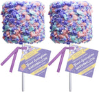 Melville Giant Marshmallow Pops - 2 Count - Cotton Candy - Candy & White Fudge Coated Marshmallows