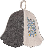 SHSH trade group Sauna Hat Wool Embroidered Ukrainian Ornament Vyshyvanka - Banya Hat for Men Sauna Cap for Women Wool Sauna Hat for Women, Blue