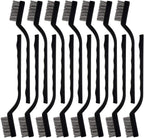 15 Pcs Mini Stainless Steel Wire Brush Set for Cleaning Welding Slag Rust, Wire Bristle Scratch Brush Set, Curved Handle Brushes