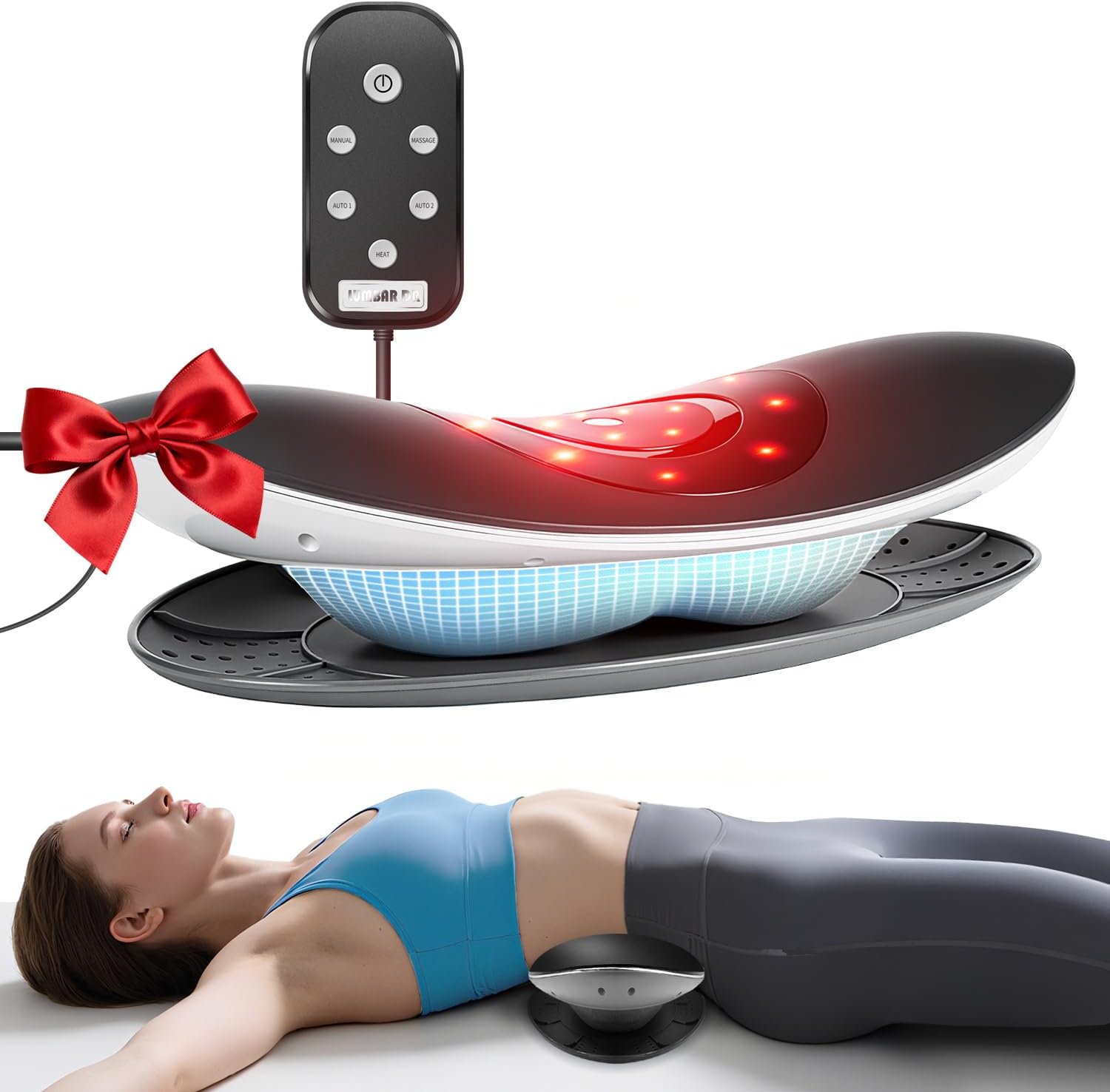 Zenopax Electric Lumbar Traction Device, Lower Back Massager with Dynamic Airbag Traction, 3-Level Heat, Vibration - Quick Relaxation, Easy to Use, Home/Office Use