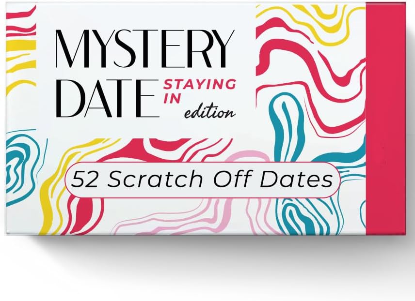 da Vinci's Room Mystery Date 52 at-Home Date Night Ideas Scratch Off Card and 52 Conversation Starters (Staying in Edition) - Unique Couples Gift, Couples Games