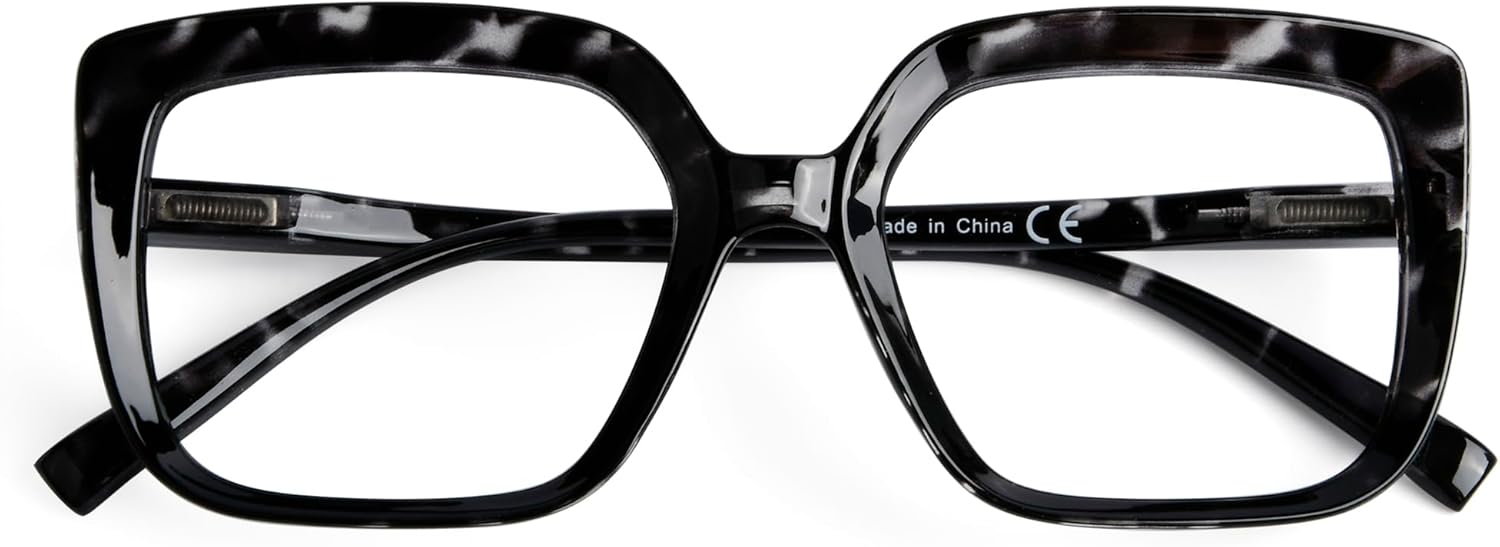Eyekepper Reading Glasses for Women Large Frame Readers Eyeglasses Oversize - Black/Tortoise +1.50