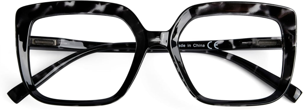 Eyekepper Reading Glasses for Women Large Frame Readers Eyeglasses Oversize - Black/Tortoise