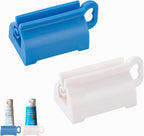 Toothpaste Squeezer Roller 2 Pack, Rolling Tube Squeezer Stand for Kids and Adults, Manual Plastic Dispenser Holder for Bathroom, Fits Toothpaste, Creams, Paint Tubes