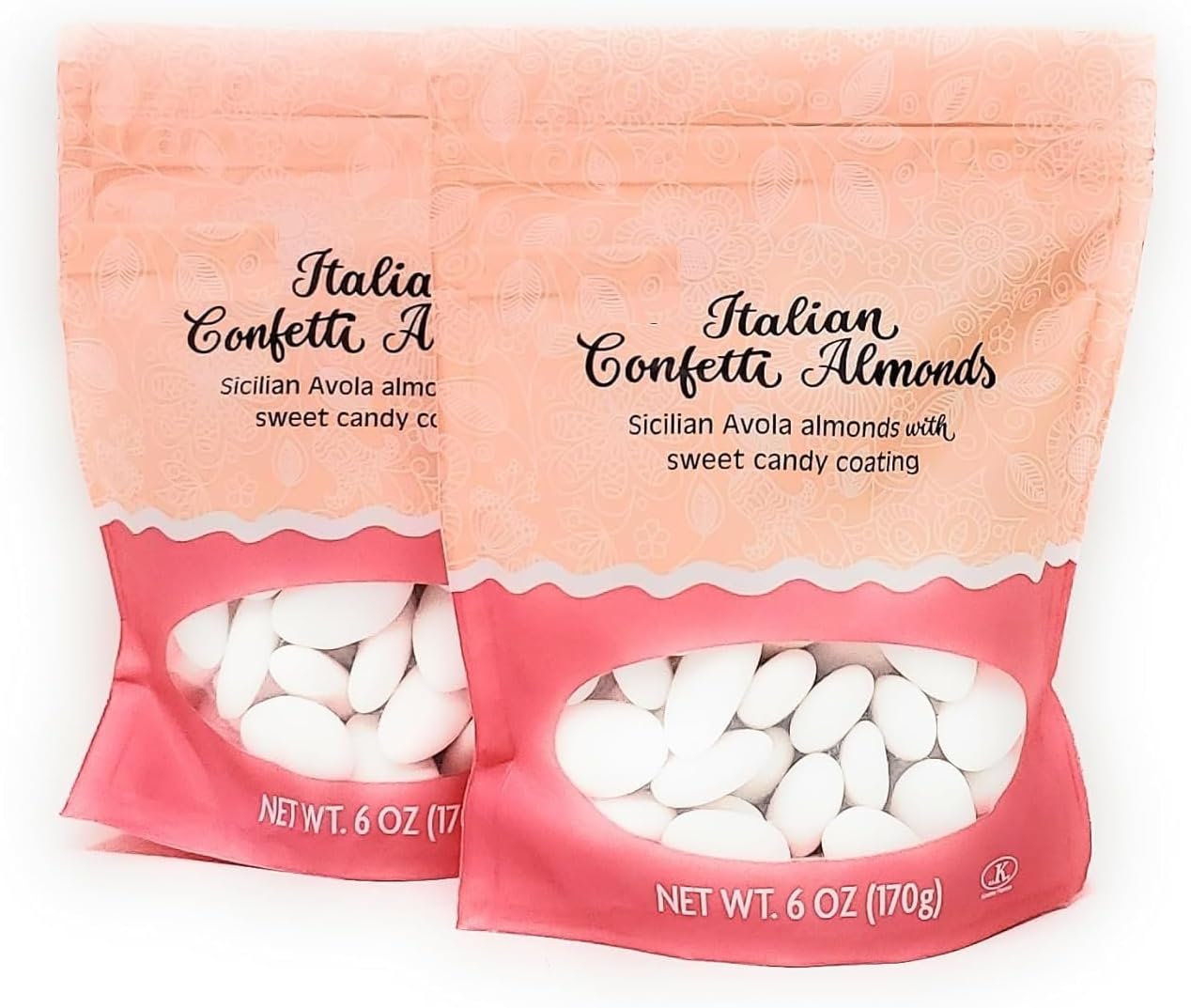 Limited Edition Italian Confetti Almonds, Sicilian Avola Almonts with Sweet Candy Coating 6oz/170g (Pack of 2)