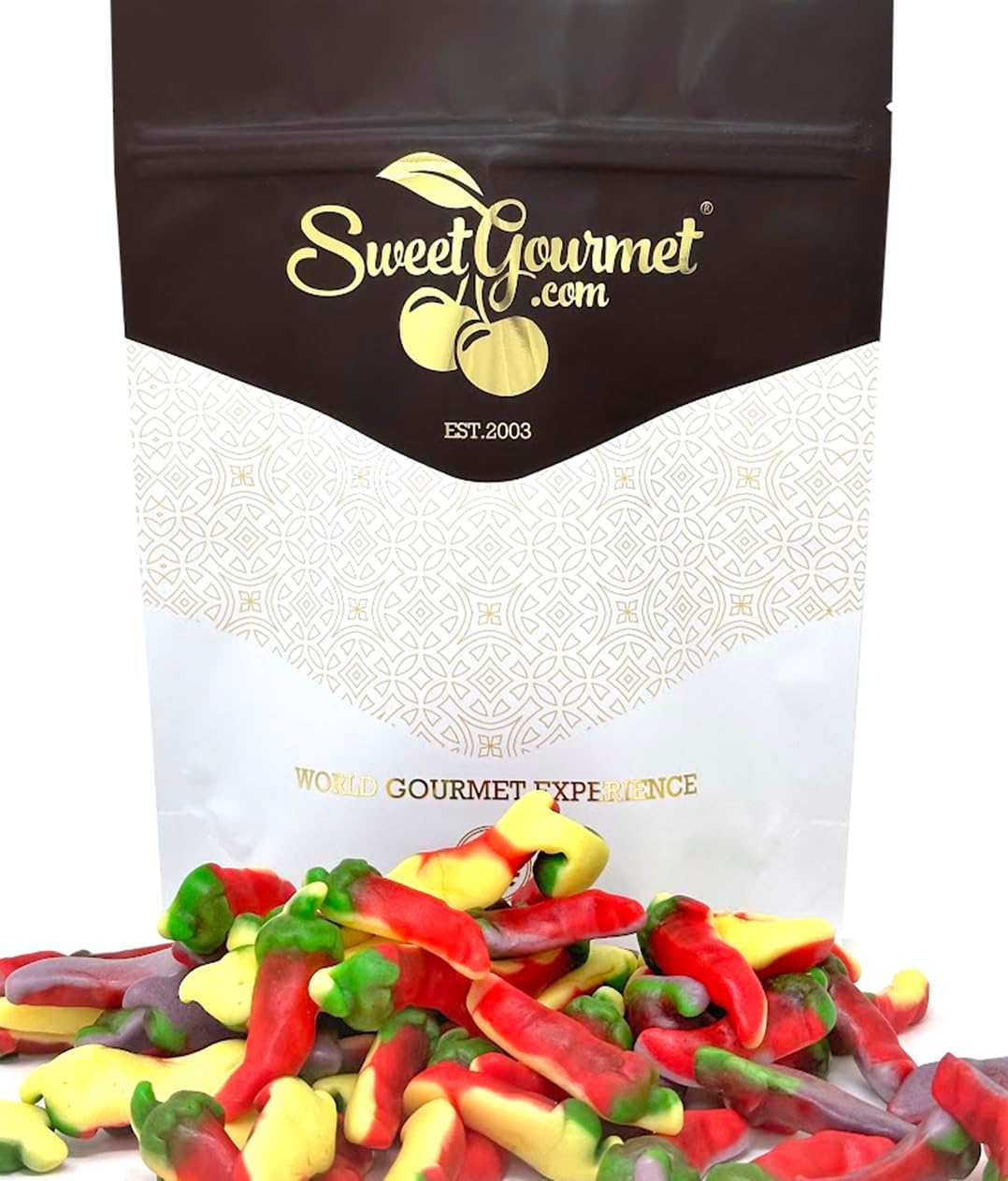 SweetGourmet Spicy Hot Fire Peppers Gummy Candy Bulk | 1 Pound