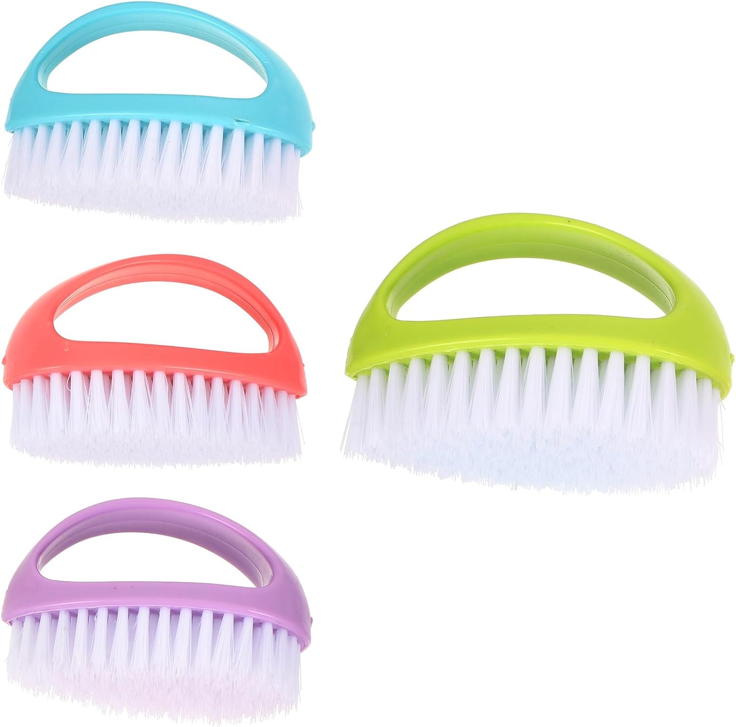 4pcs Multifunctional Plastic Laundry and Shoe Cleaning Brush Set Household Scrub Brushes for Clothes and Footwear Candy Color Handheld for Home Use