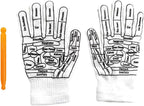 1 Pair of Reflexology Gloves Hand Pointed Reflexology Tool Print Mittens Massage Tools and Equipmen for Correctly Stimulating Hand Acupoints Health and Household