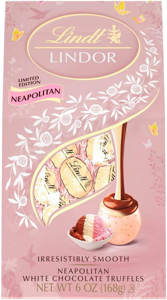 LINDOR Easter Spring Neapolitan White Chocolate Truffles Bag - 6oz